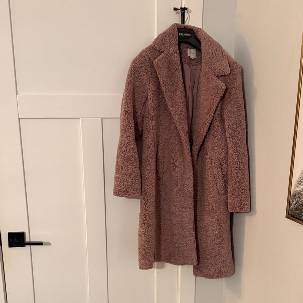 LOFT Dusty Pink Teddy Jacket